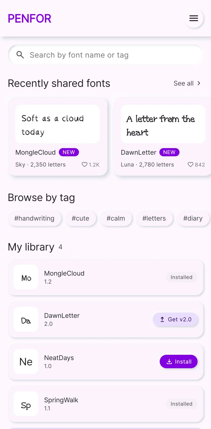 Penfor Pocket screenshot